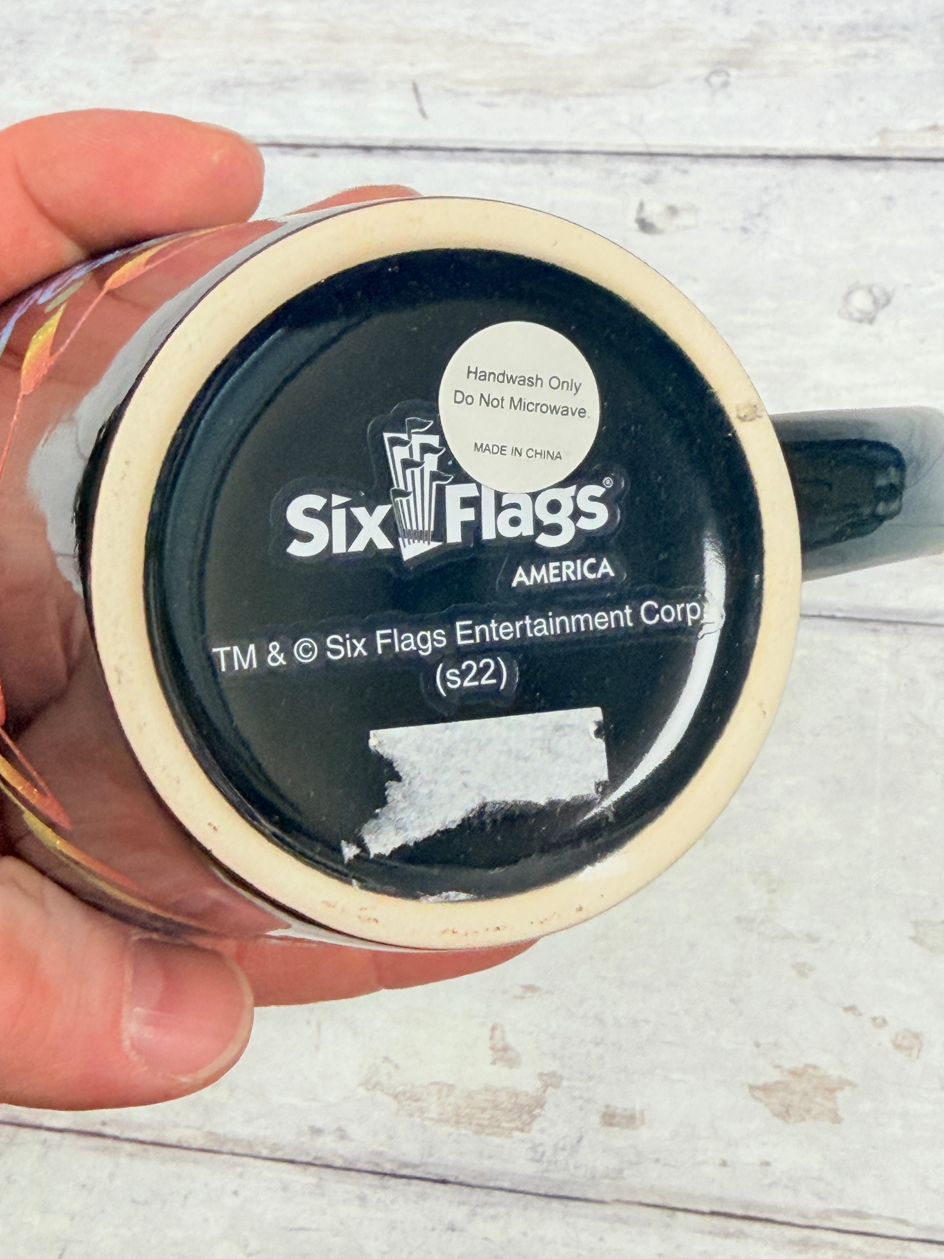 Six Flags America Black Commemorative Coffee Mug