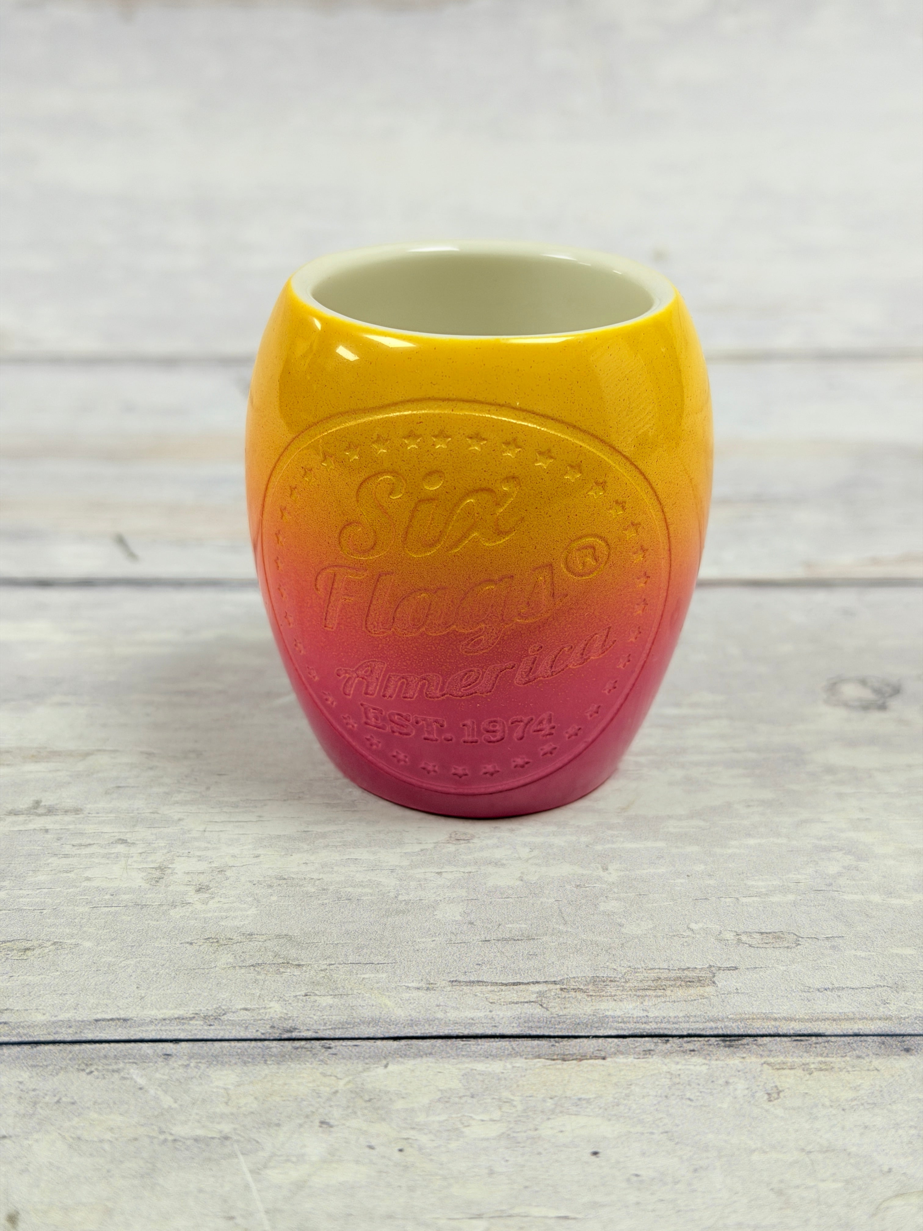 Six Flags America Ceramic Shot Glass - Two Color Ombré