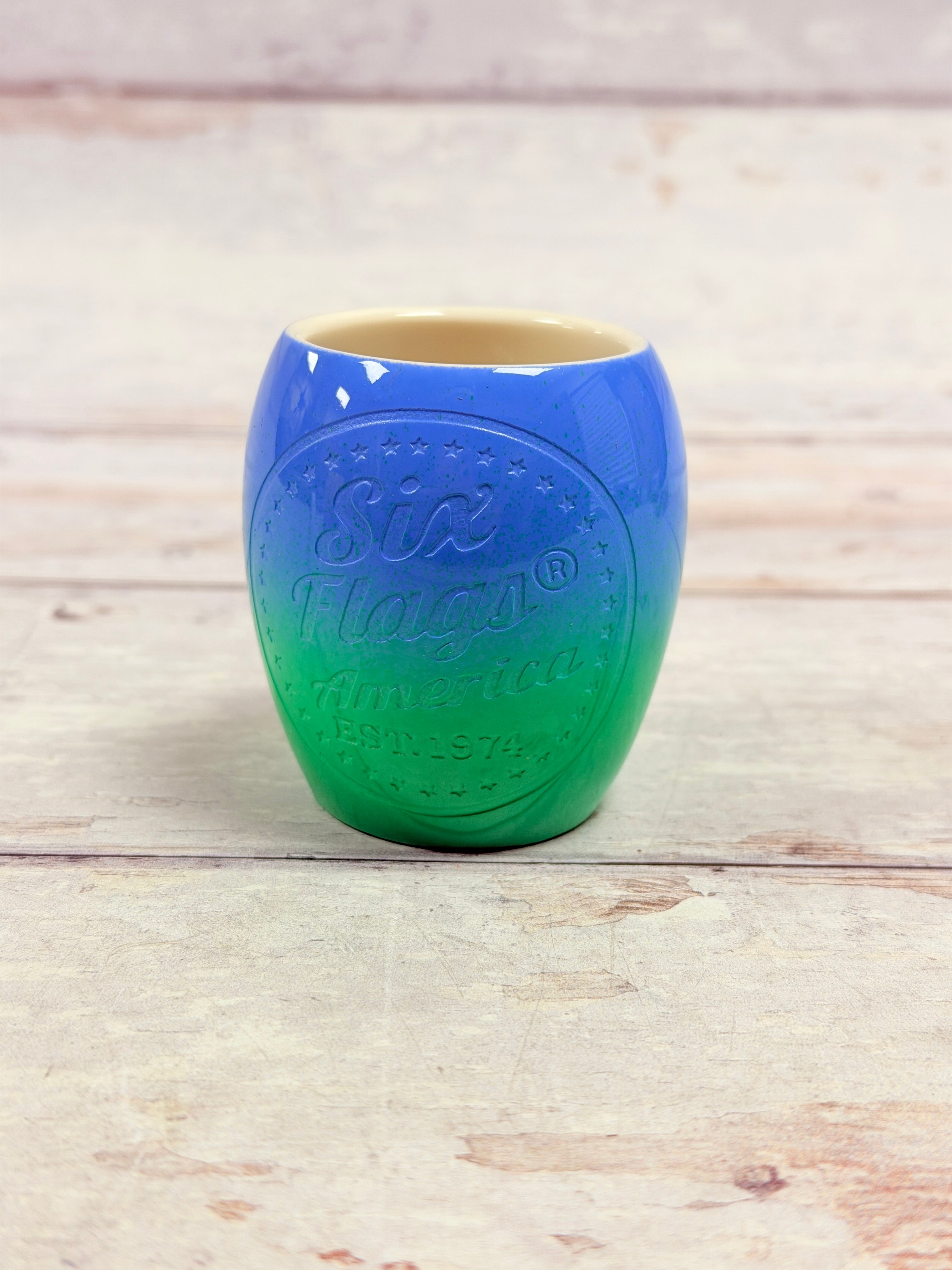Six Flags America Ceramic Shot Glass - Two Color Ombré