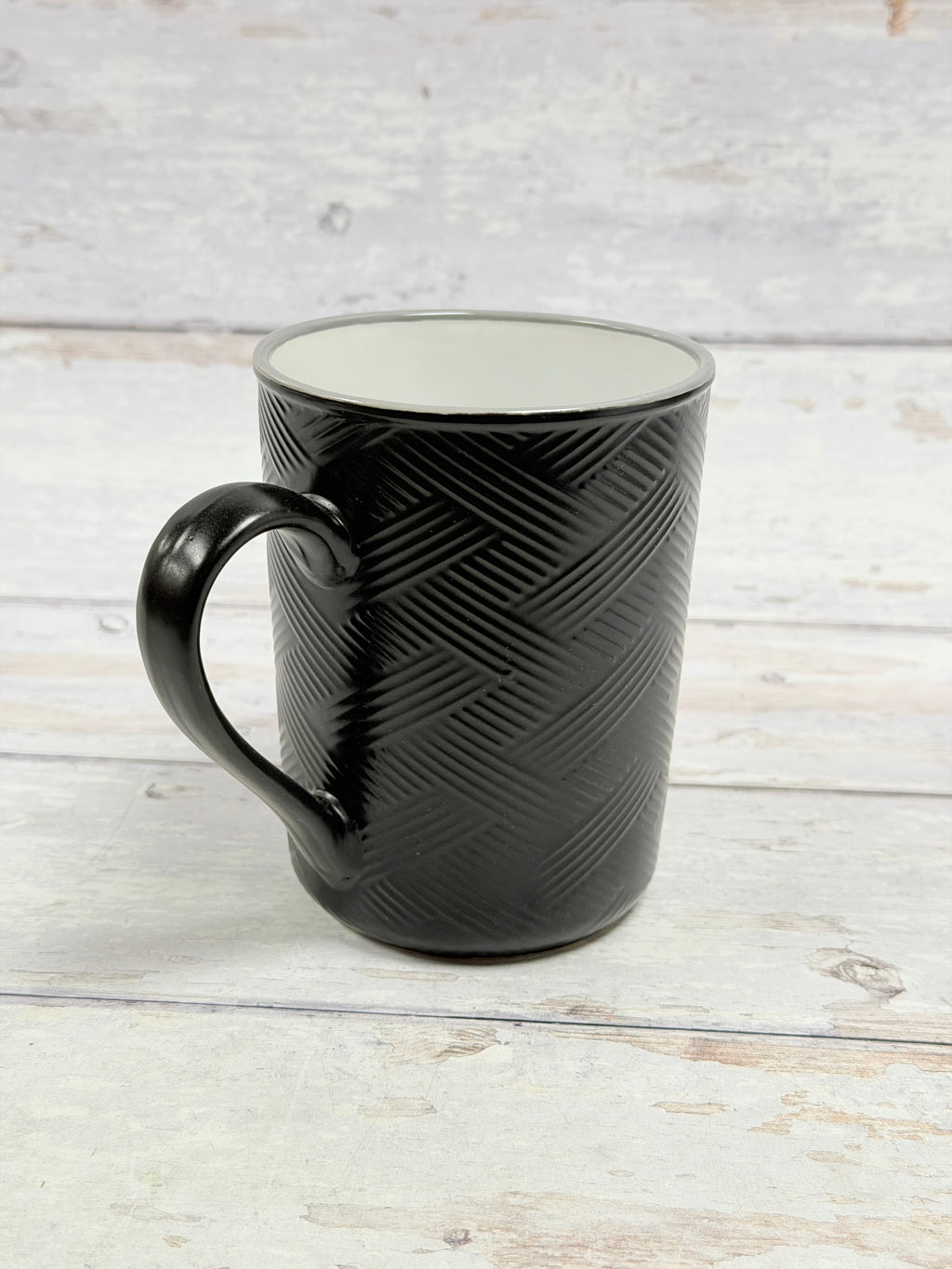 Six Flags America Black Coffee Mug with Metal Plaque