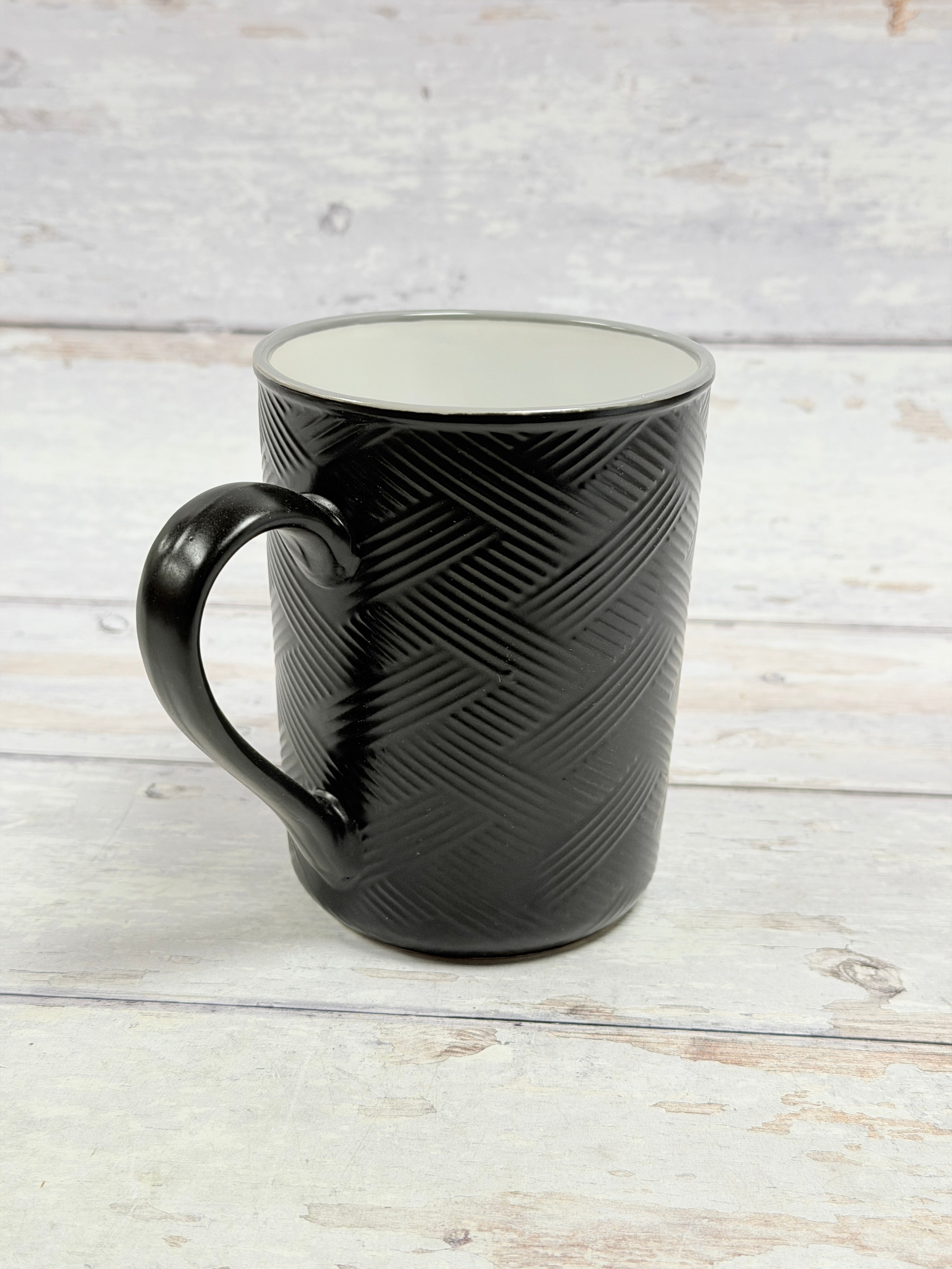 Six Flags America Black Coffee Mug with Metal Plaque