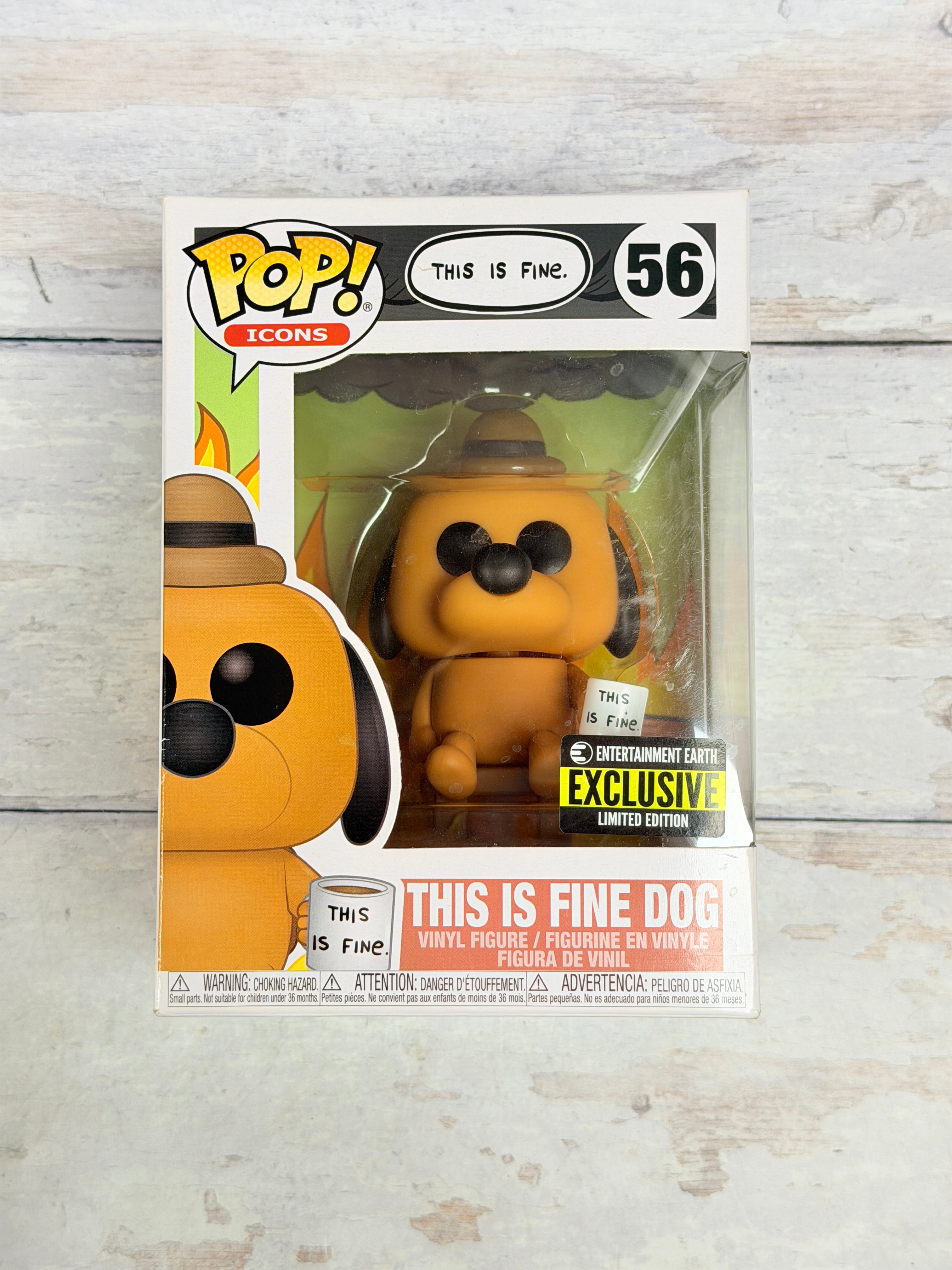 Funko Pop! Icons This Is Fine Dog #56 Entertainment Earth Exclusive Limited Edition