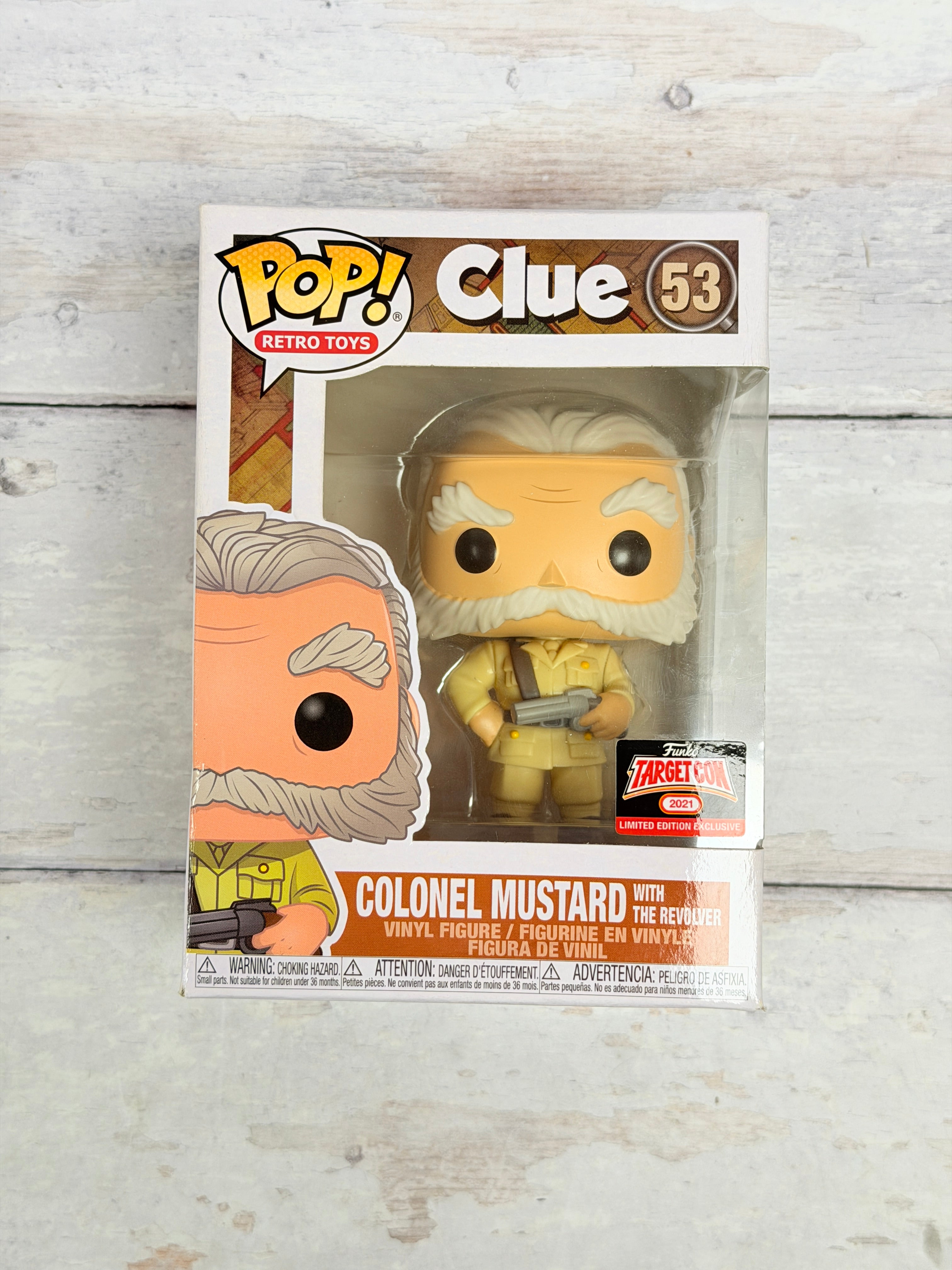 Funko Pop! Clue Colonel Mustard with Revolver #53 TargetCon 2021 Exclusive