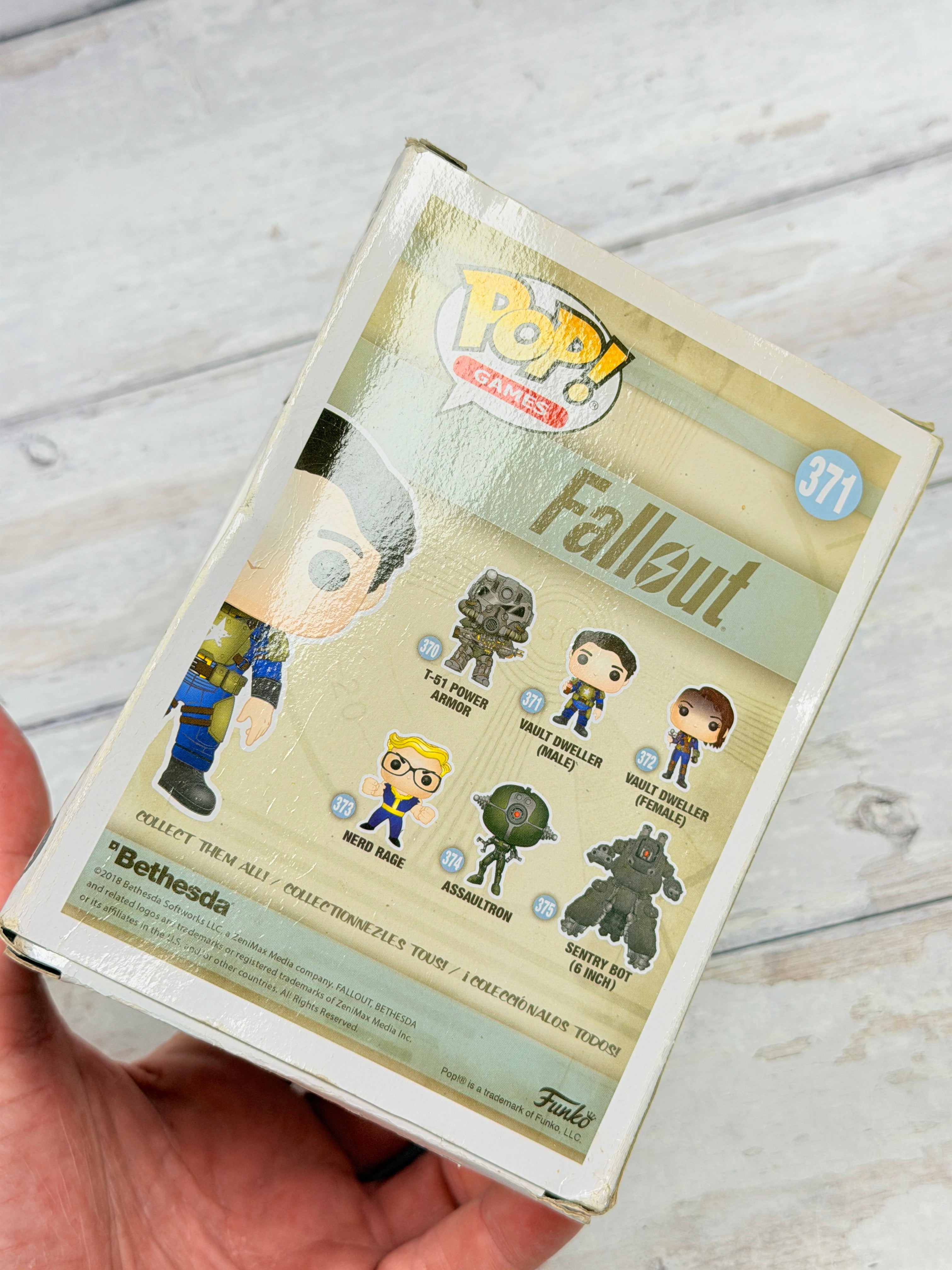 Funko Pop! Fallout Vault Dweller Male #371 with Nuka-Cola Damaged Box